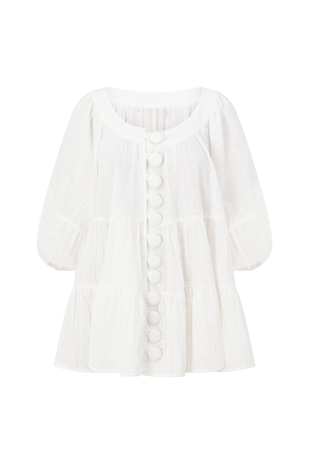 Novalie Flounce Button Top - White – SABO