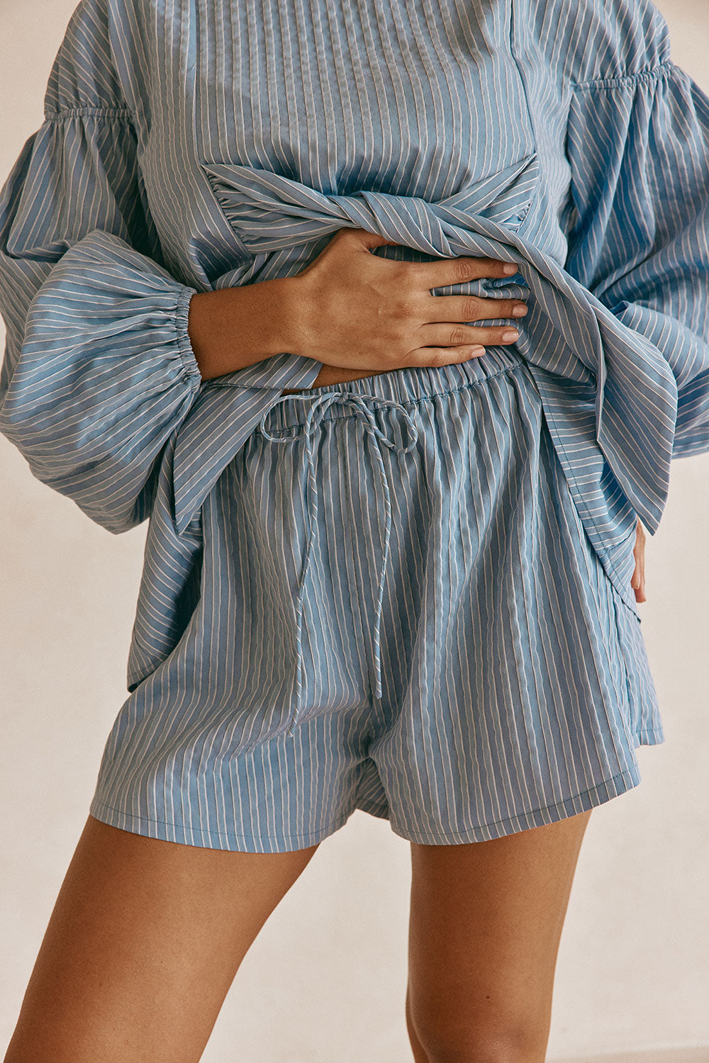 Hailey Shorts - Blue Stripe