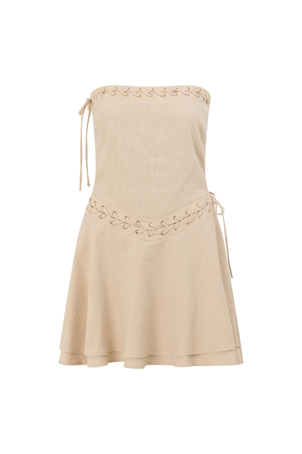 carlita mini dress Beige Strapless Mini Carlita Dress XXXL