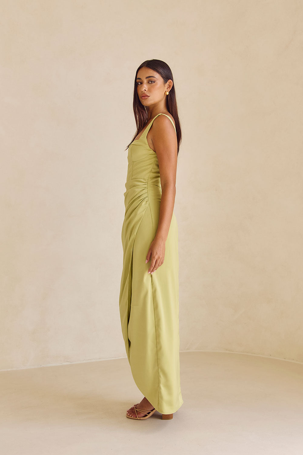 Green Split Midi Noah Midi Dress – SABO