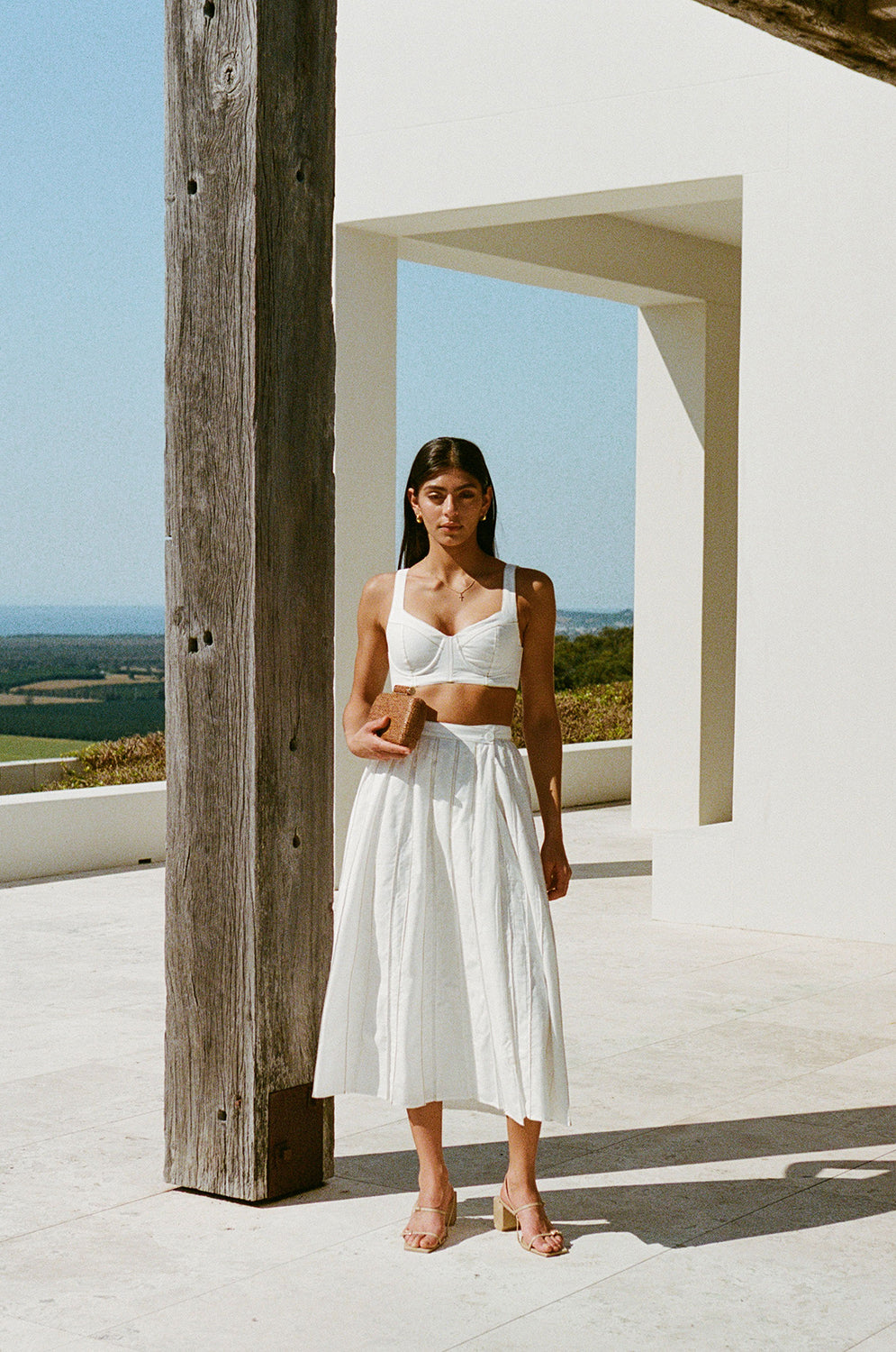 Dien Wrap Midi Skirt - White – SABO