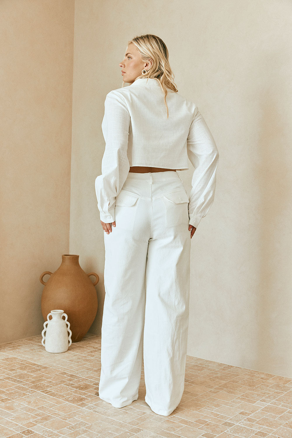 White High Waist Pocket Trouser Allani Pants – SABO