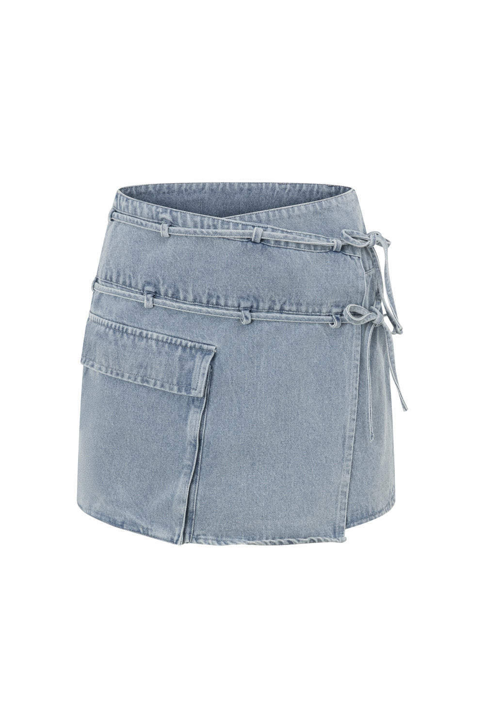 Blue Denim Tie Wrap Mini Luna Skirt – SABO