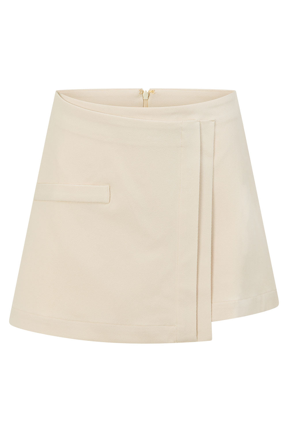 Cream Suiting Wrap Mini Zola Skirt – SABO