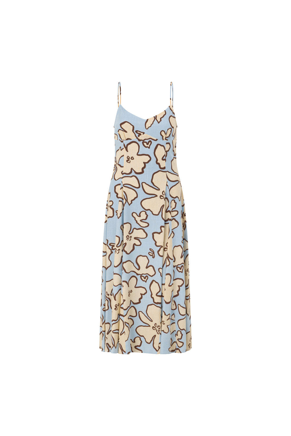 Blue Floral Adjustable Strappy Maxi Seme Dress SABO Blue Floral Adjustable Strappy Maxi Seme Dress SABO