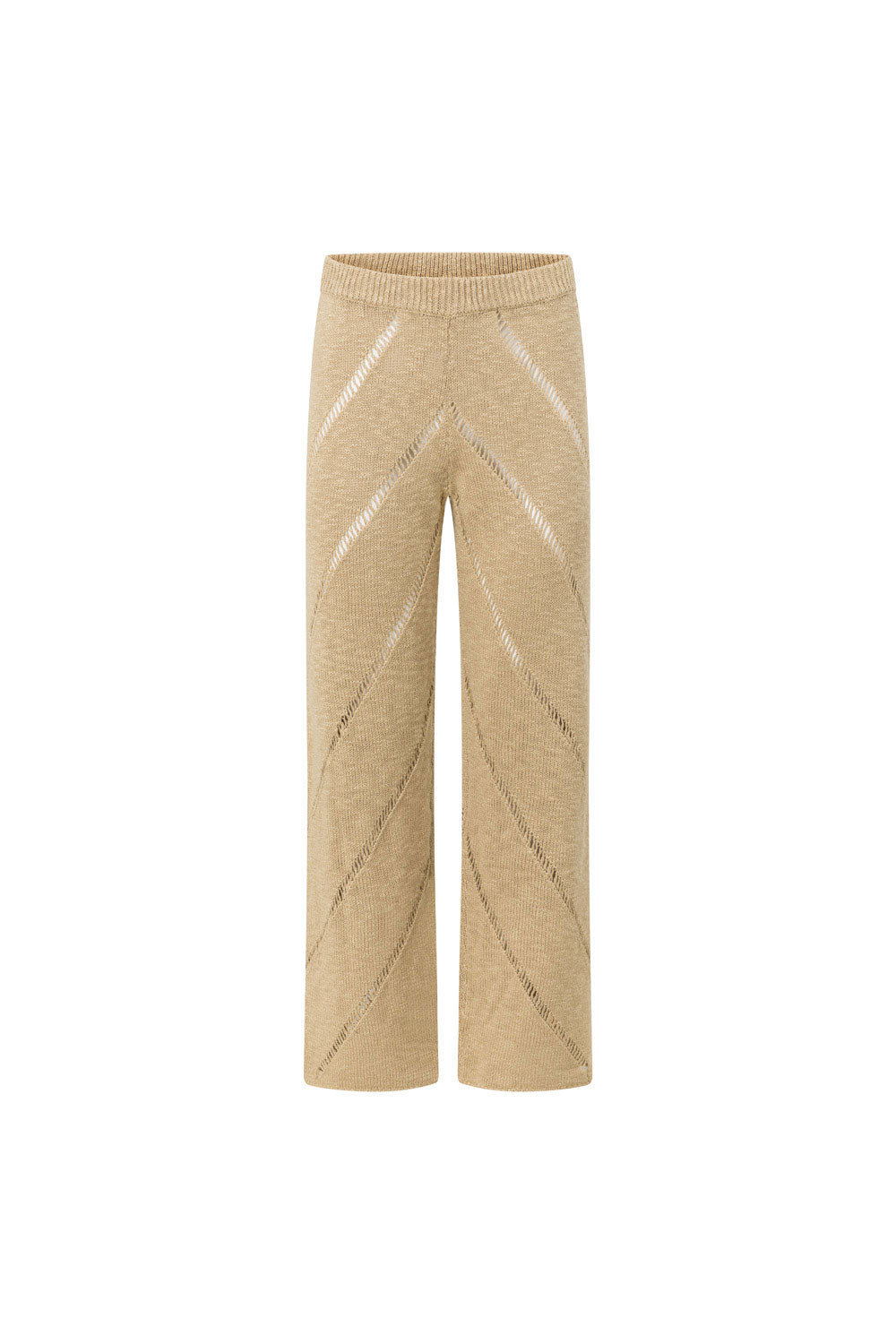 Tan Knit High Waist Ladder Pannel Josiah Pants – SABO