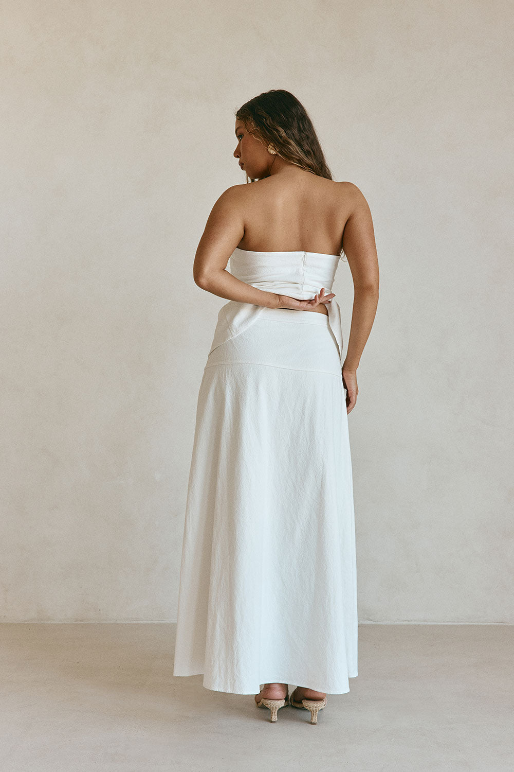 White High Waist A Line Maxi Esperanza Skirt – SABO