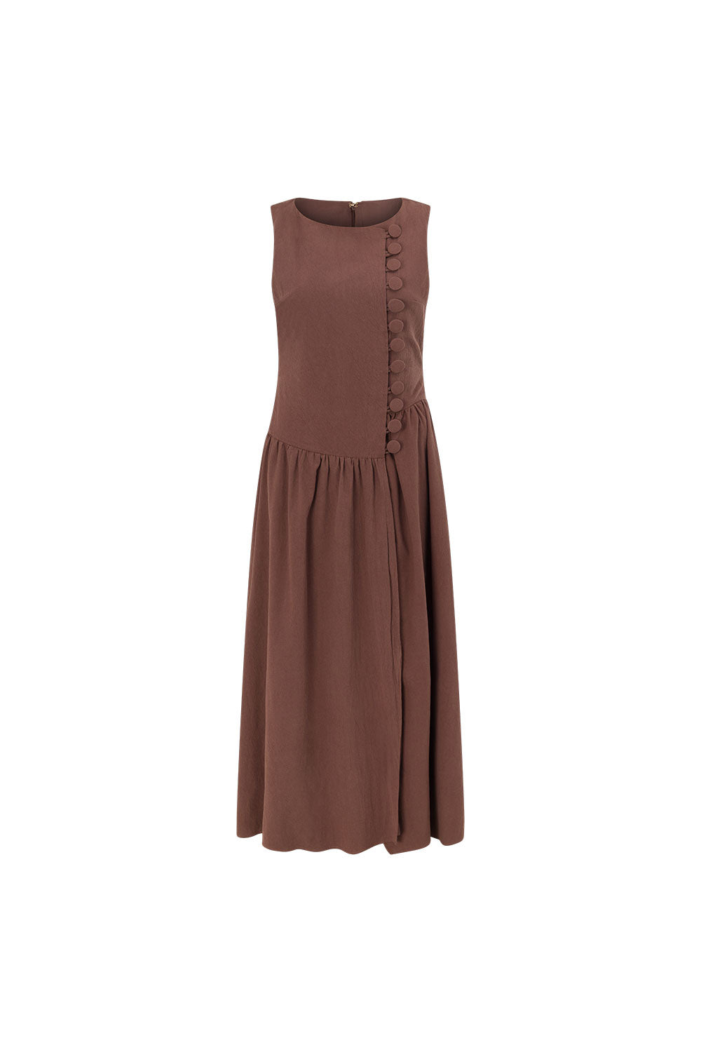 chocolate brown cotton dress LTS Tall Women's Chocolate Brown Jersey Shirred Waist Cotton Maxi Dress