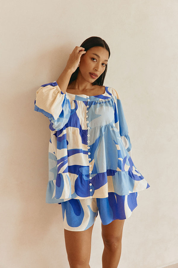 Elara Shorts - Valley Blue