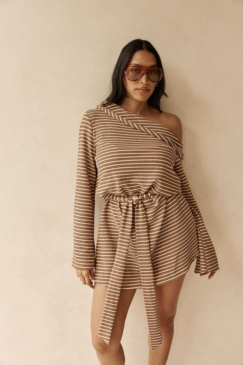 Cabana Dress - Tan Stripe