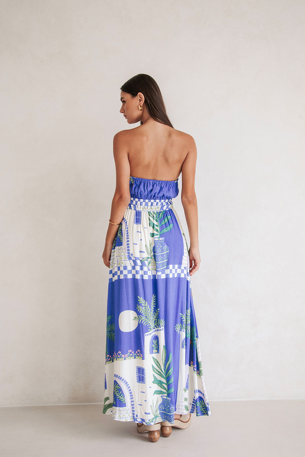 Ellsley Maxi Dress - Vista Blue Greece Print SABO Ellsley Maxi Dress - Vista Blue Greece Print SABO