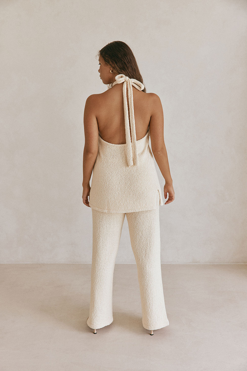Cream Knit Halter Naveen Top – SABO