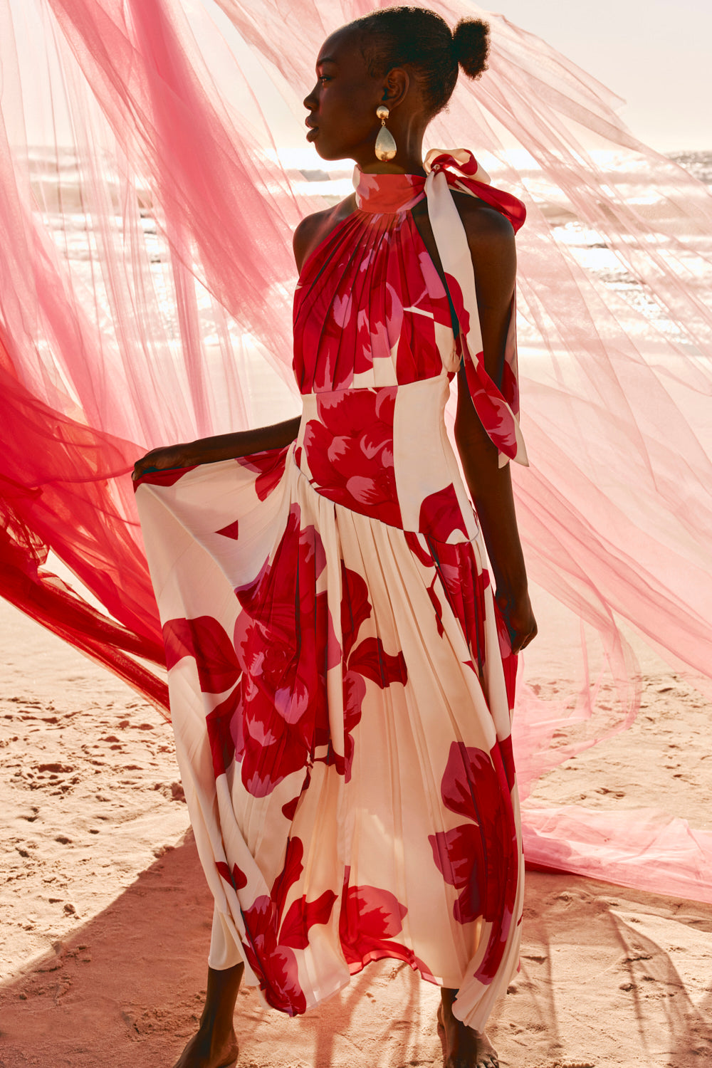 Pink Sole Rosa Print Halter Maxi Daje Dress – SABO