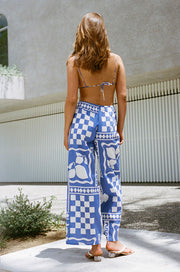 SAMPLE-Backless Brighton Jumpsuit - Lemoni Blue