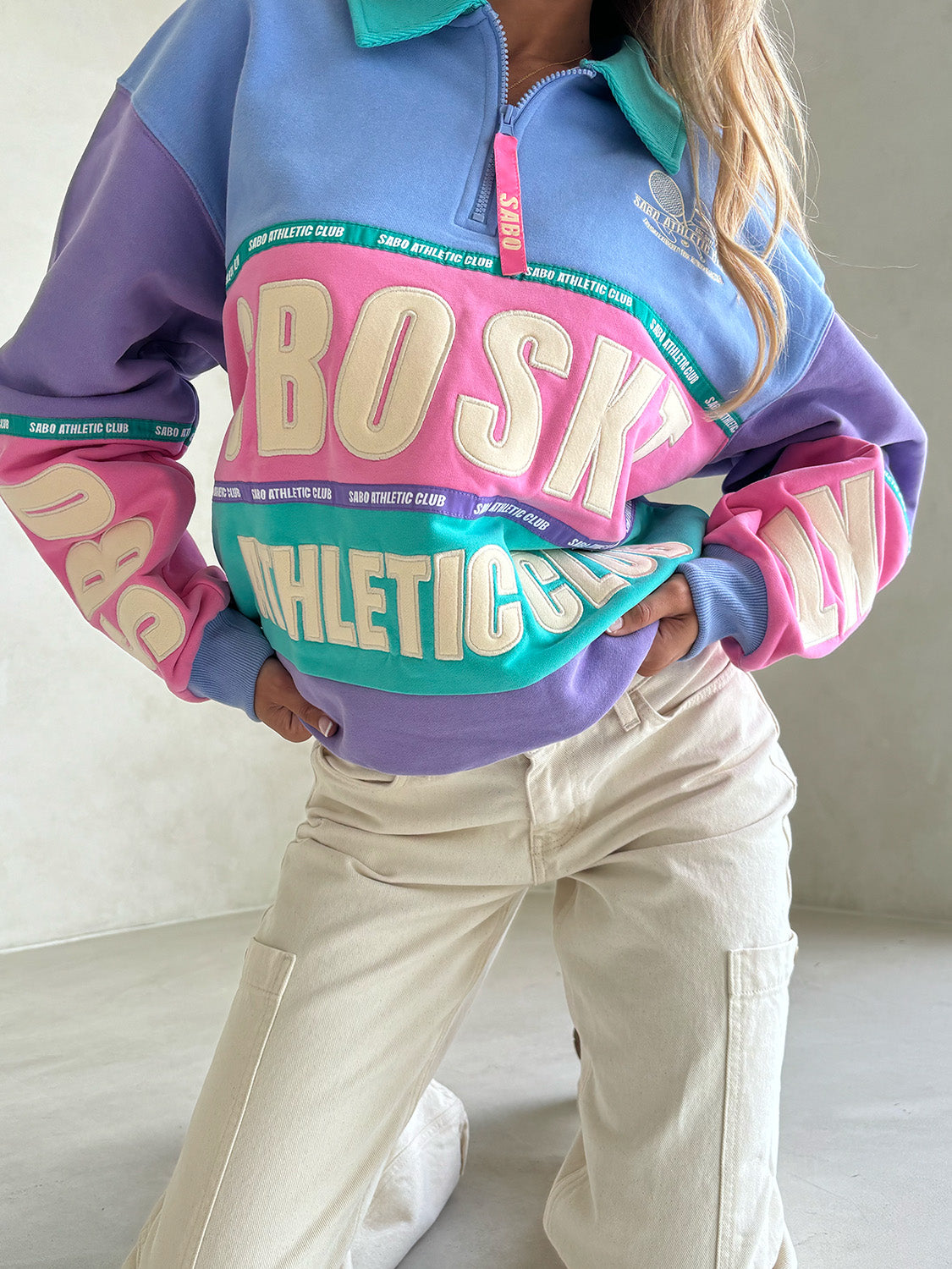 Pastel Pink Oversized Vintage Abbey Road Sweater – SABO