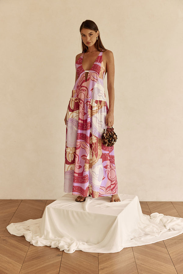 maxi beachwear dresses for women women's Light Blue Midi Beach Dress Featuring a fitted waist and an A Spaghetti Strap Gradient Print Maxi