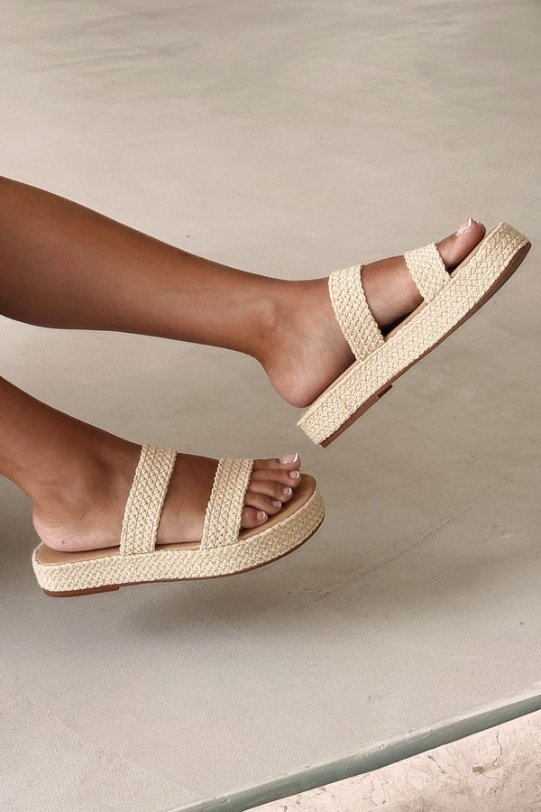 Aloe Platform Sandals - Natural