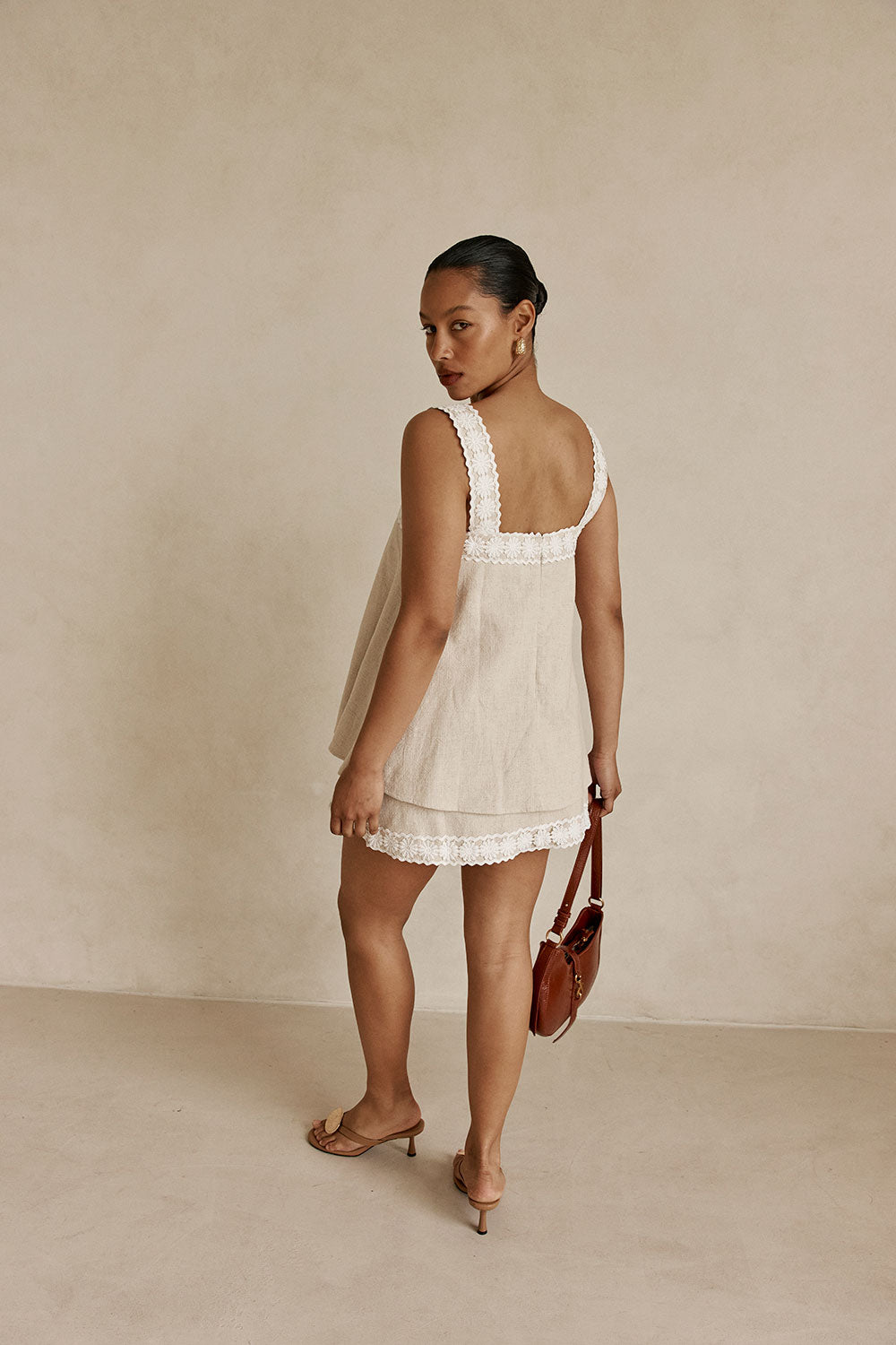 Beige Vintage Lace Detail Mini A-Line Lottie Dress XS | by SABO Beige Vintage Lace Detail Mini A-Line Lottie Dress XS | by SABO