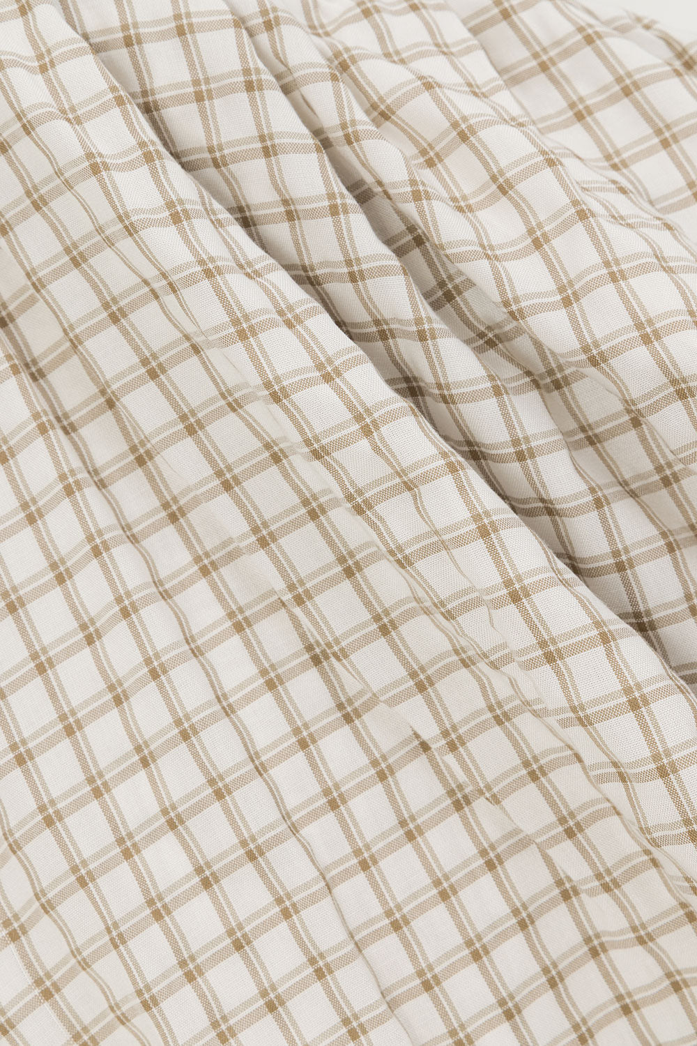 Beige Plaid Off Shoulder Babydoll Sloane Top – SABO