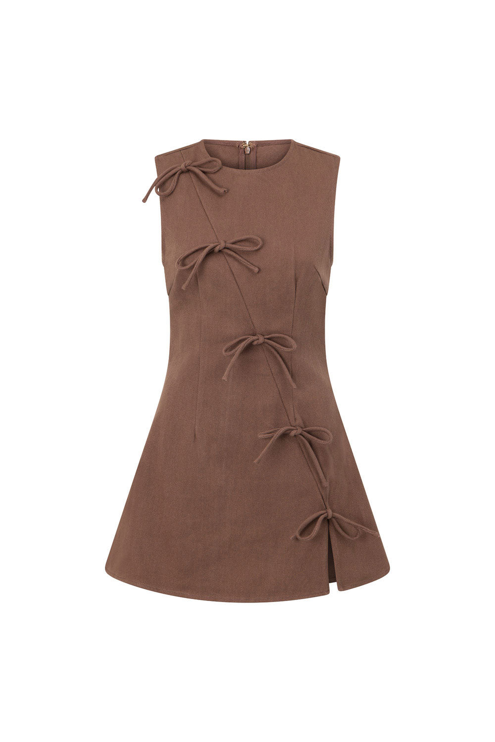 chocolate denim dress boohoo Women's Short Sleeve Zip Front Denim Dress in Chocolate | Size: 10