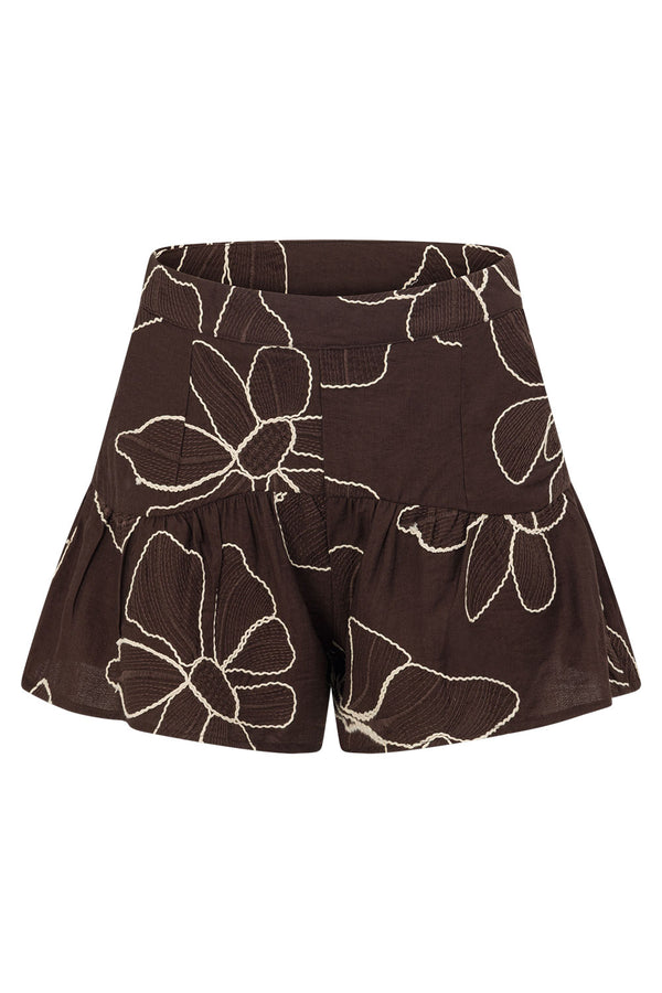 Luna Shorts - Chocolate Floral