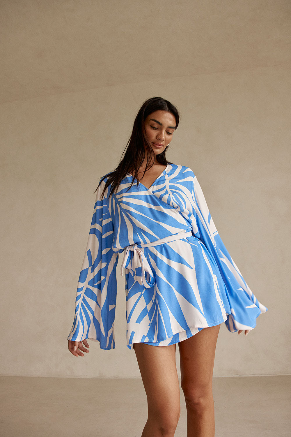Aleksi Dress - Palm Blue