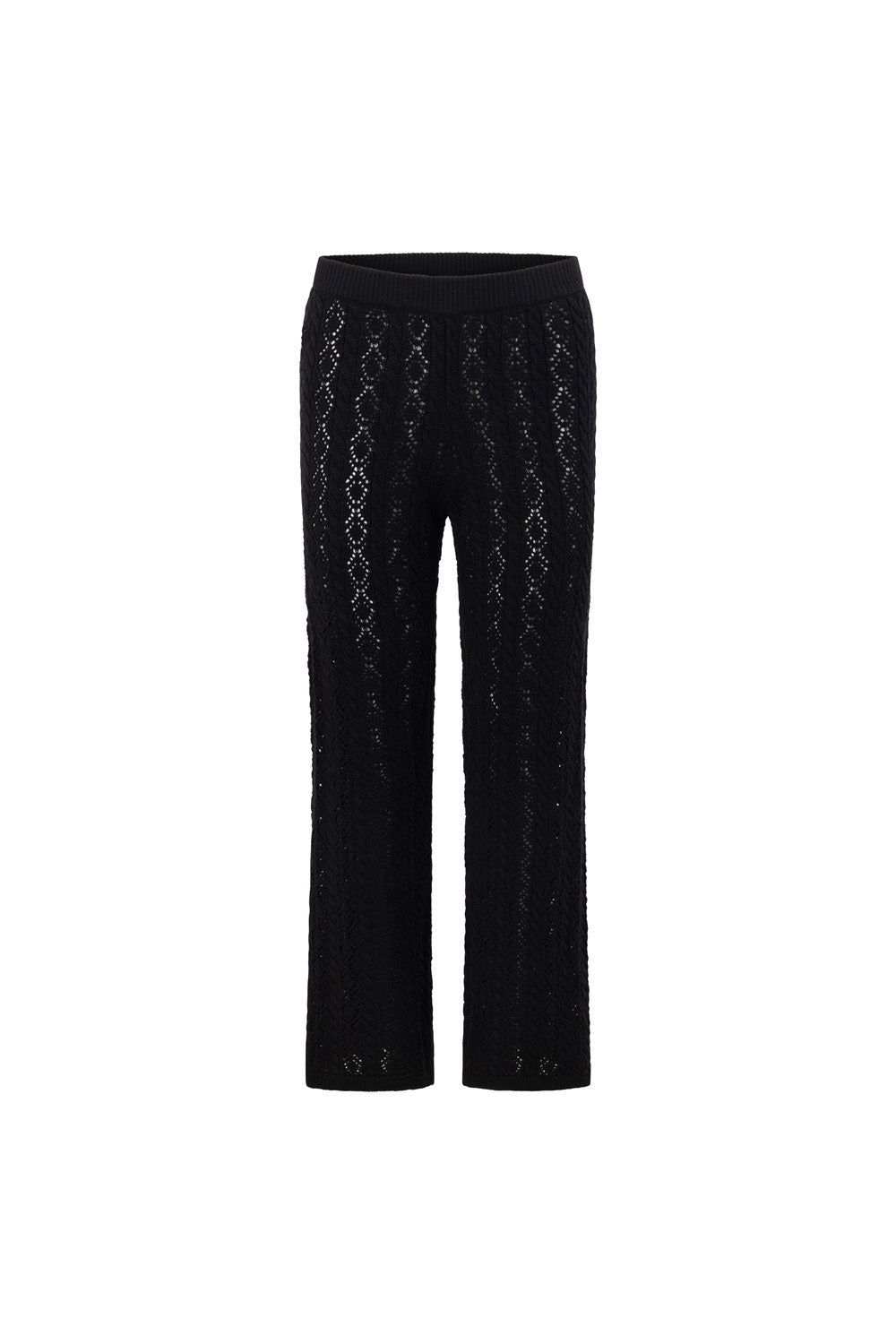 Black Crochet Knit High Waist Cierra Pants – SABO
