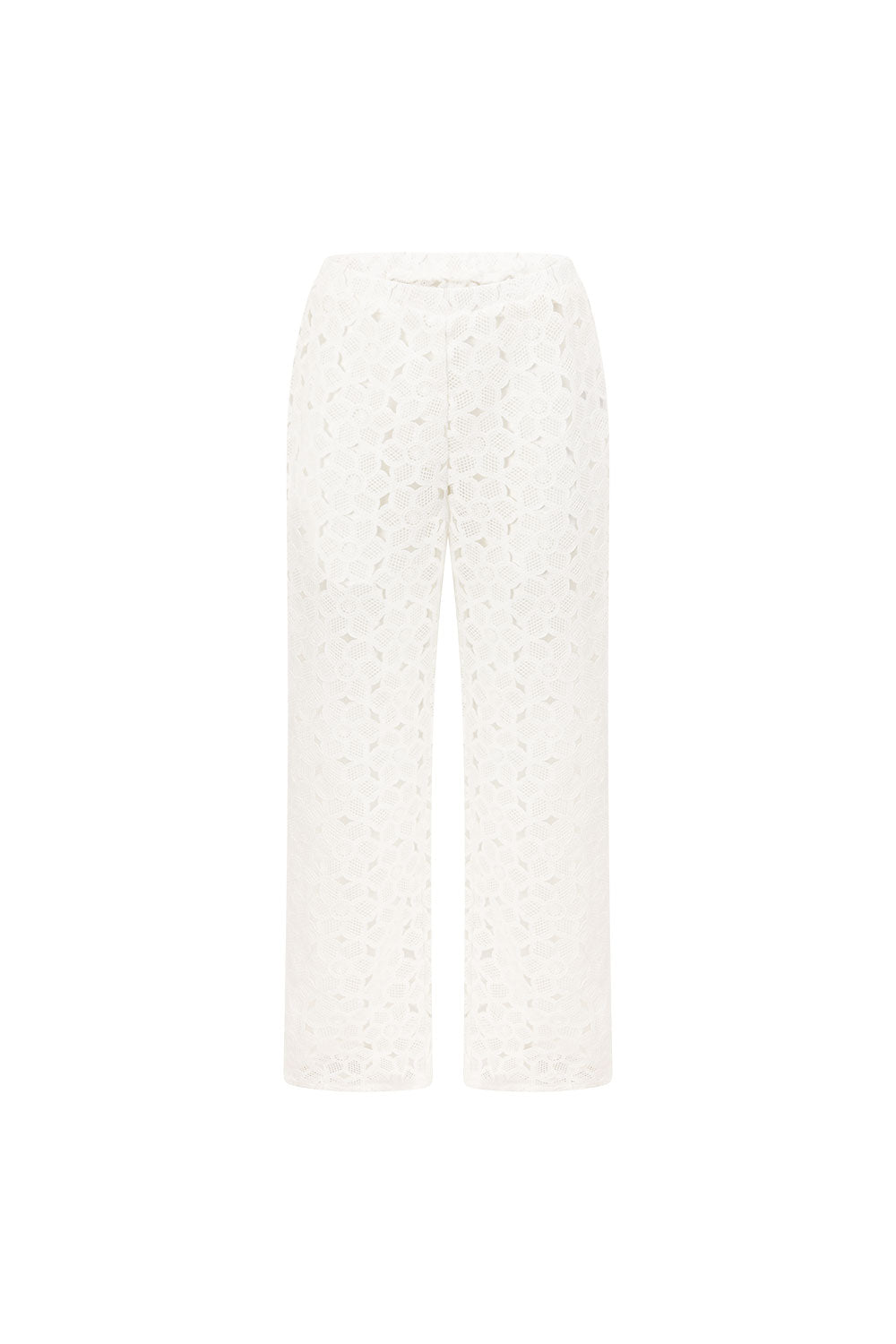 White Semi Sheer Doily High Waist Talisman Pants – SABO