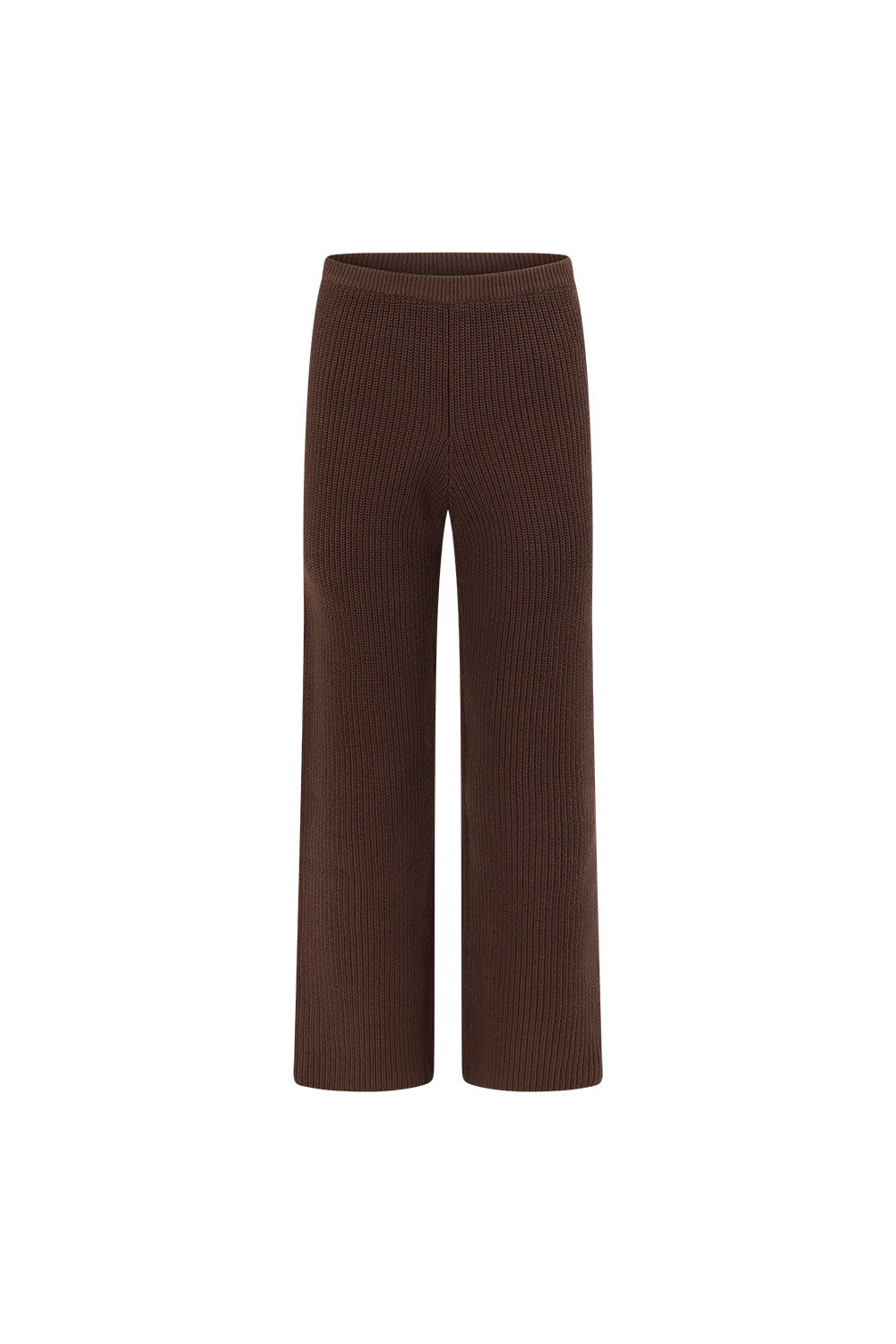 Chocolate Brown Ribbed Knit High Waist Seren Pants – SABO