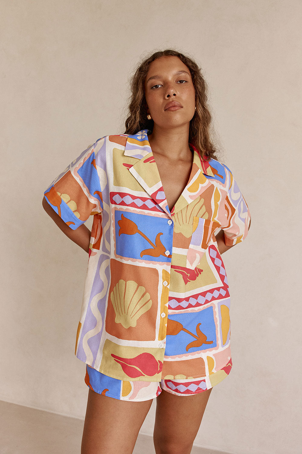 Adiamo Backless Tie Playsuit -Thalassa Rust Print Orange, Yellow