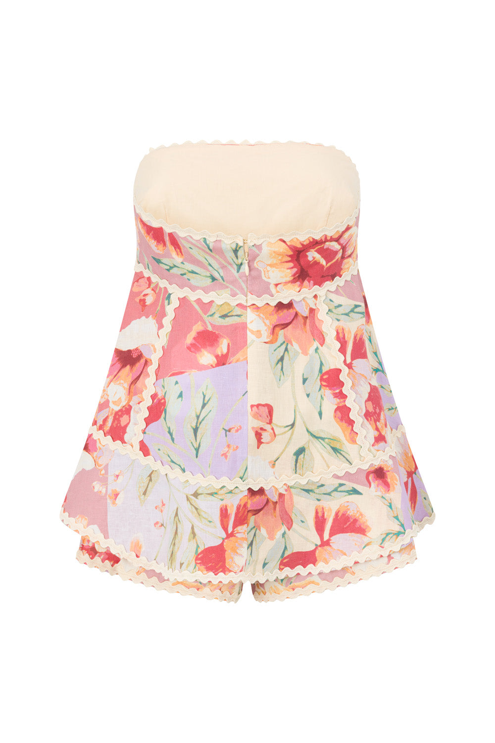 Pink Desert Rose Print Strapless Hera Playsuit – SABO
