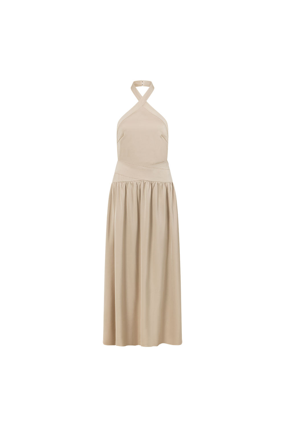Beige Silky Halter Maxi Rani Dress XL | by SABO Beige Silky Halter Maxi Rani Dress XL | by SABO