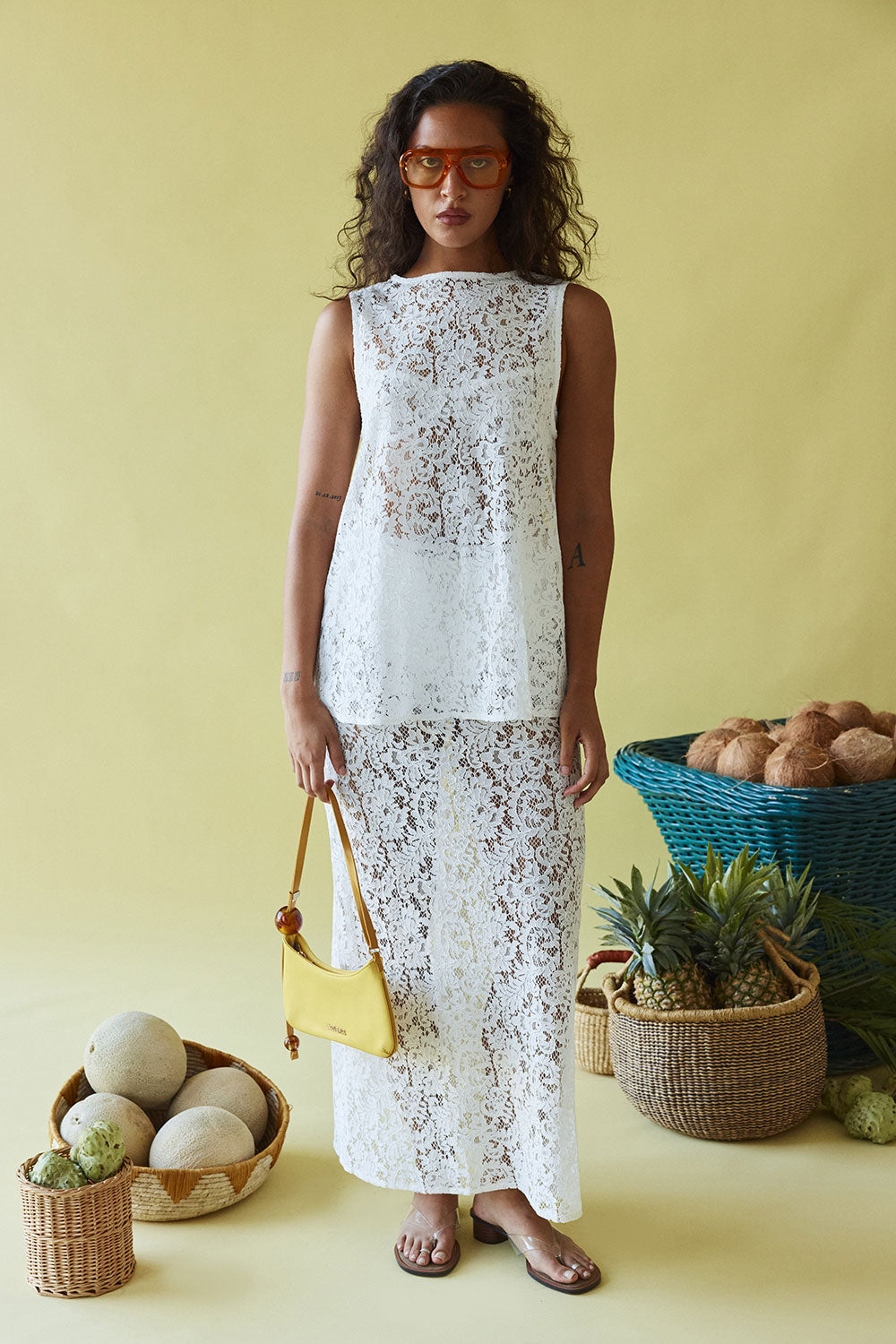 White Lace Boxy Gabby Top – SABO