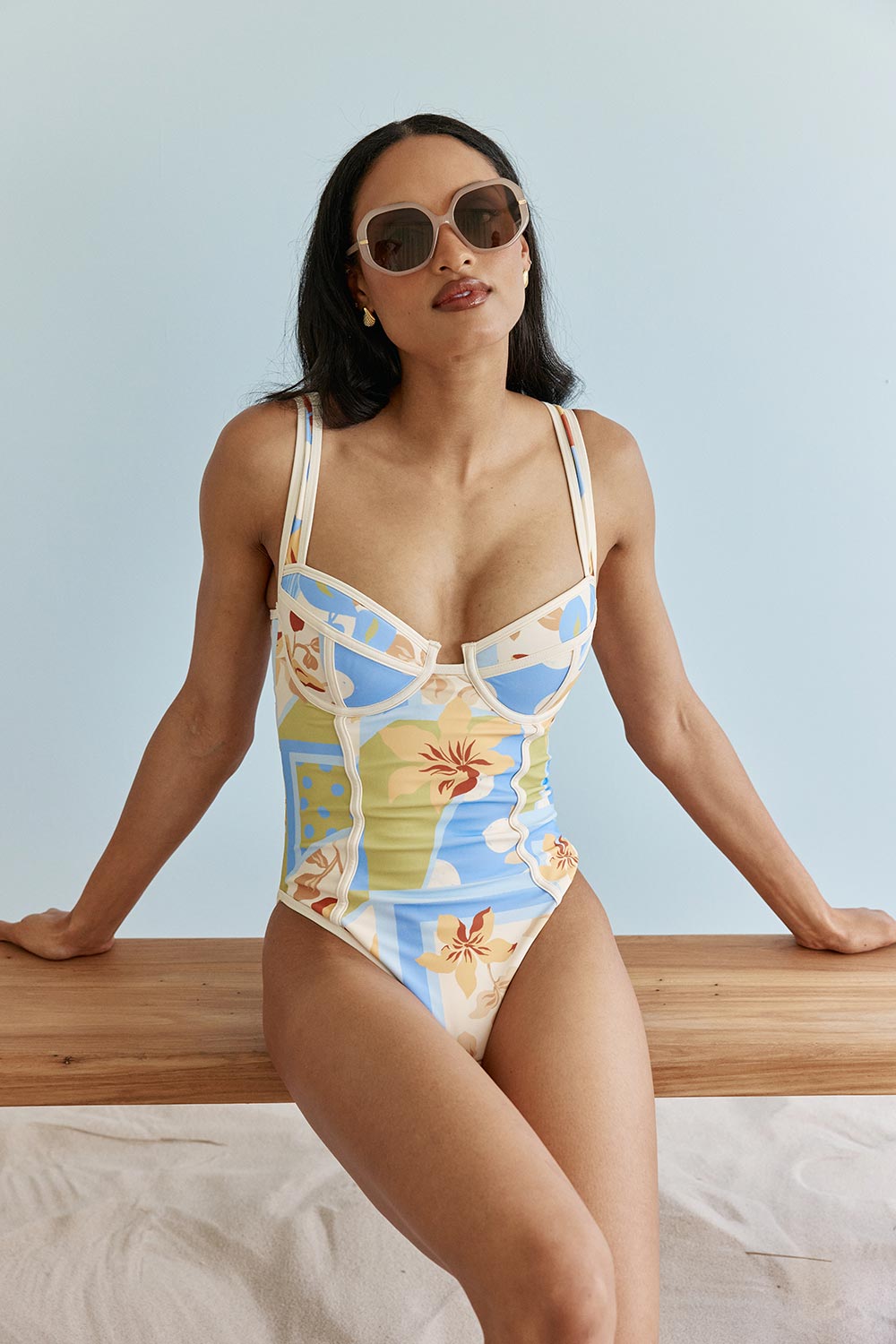 Grace Bay One Piece - Flores Scarf