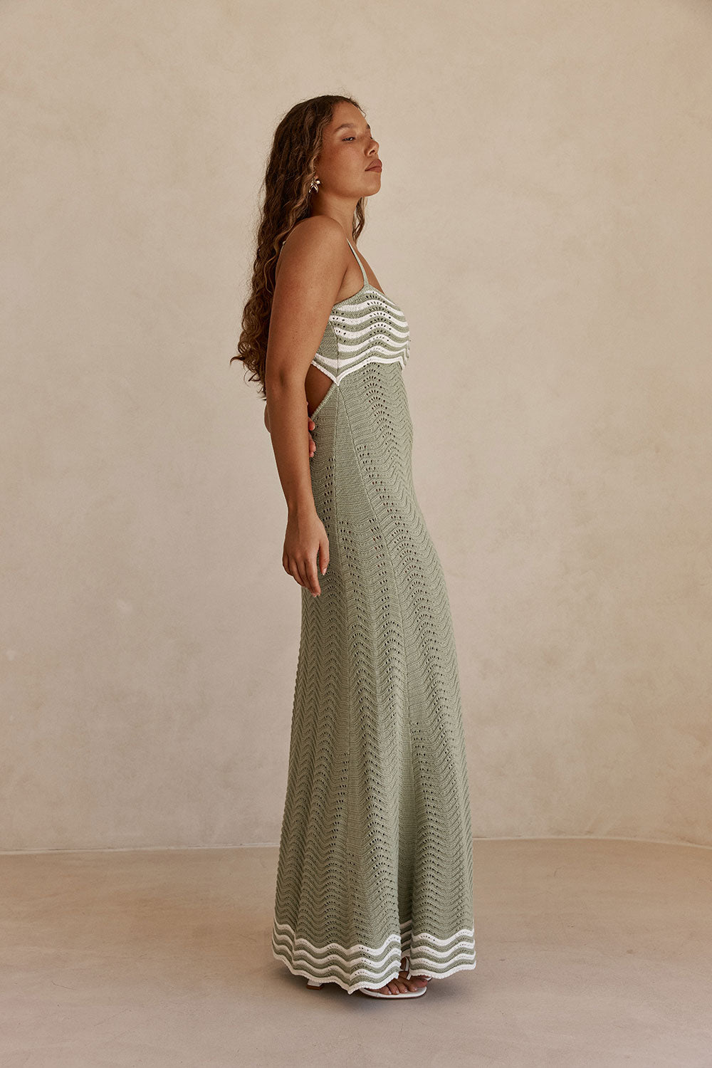 Scallop Knit Maxi Dress