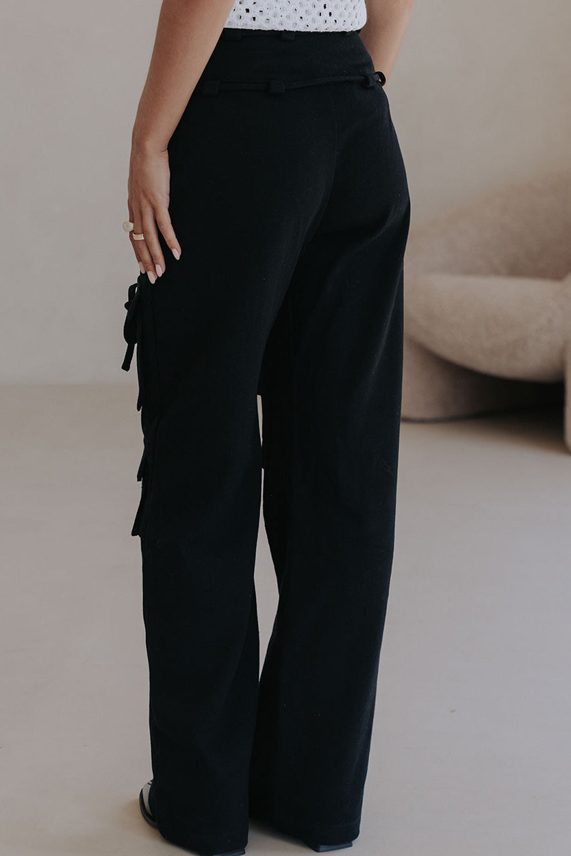 Black Tie Pocket Cargo Jaicee Pants – SABO