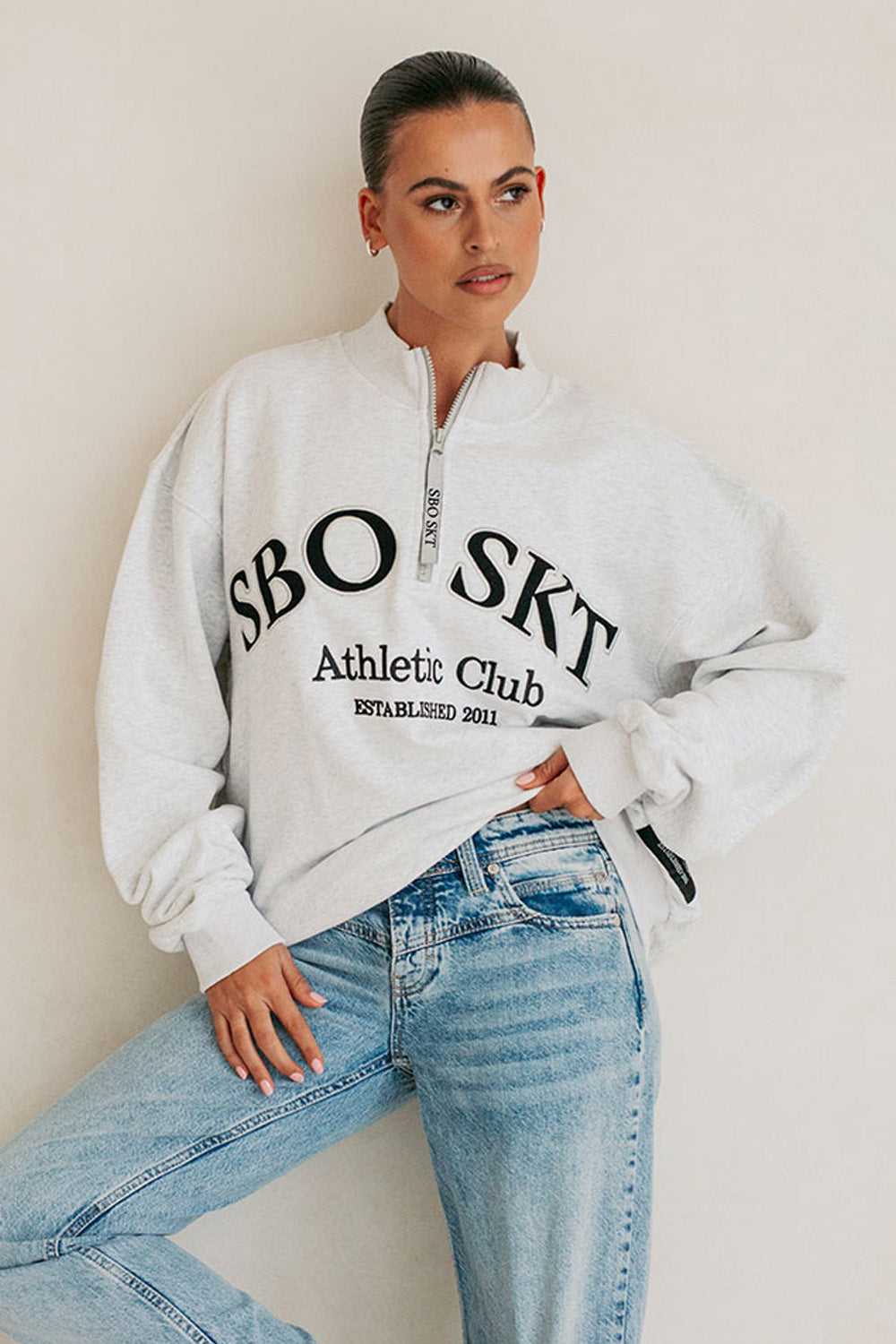 Grey Fleece Oversized Vintage SBO SKT Ballina Sweater – SABO