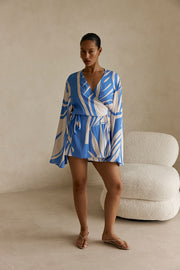 Aleksi Dress - Palm Blue