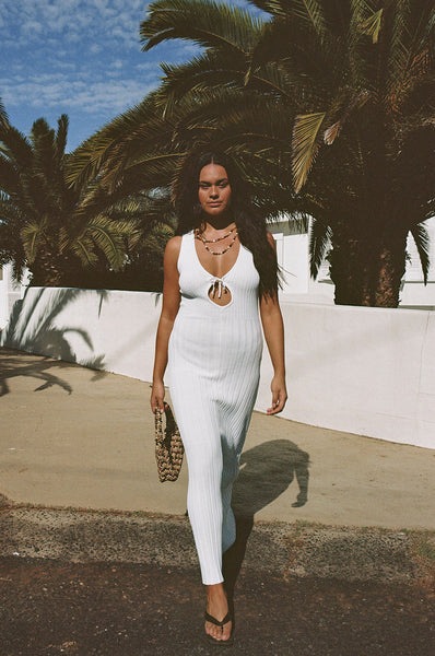 Halo Knit Dress - White  SABO