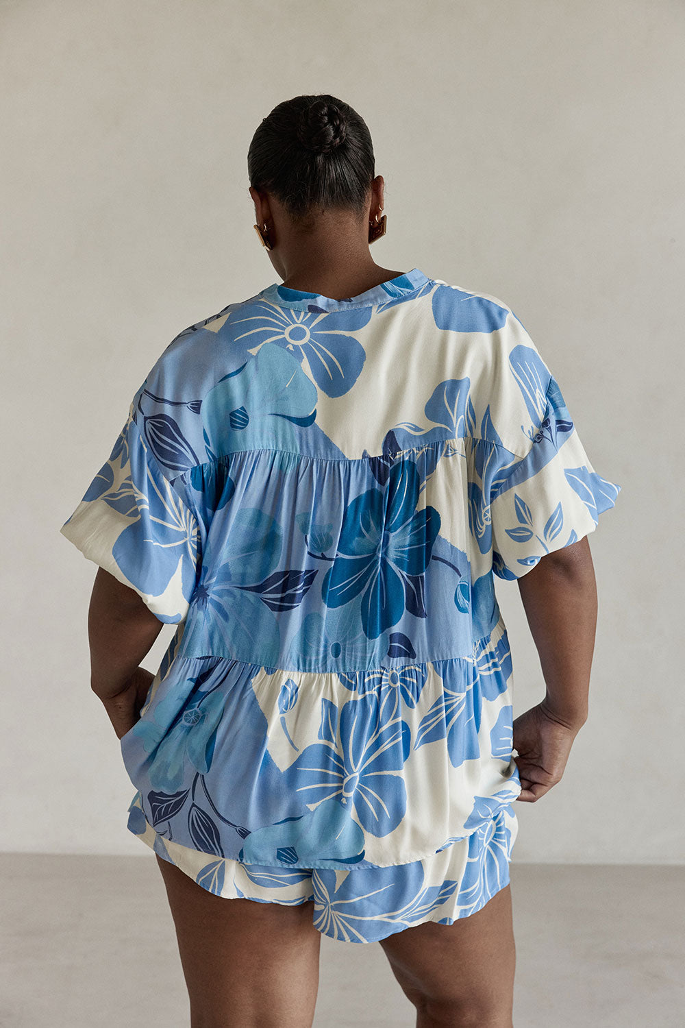 SAMPLE-Lani Shorts - Azure Bloom