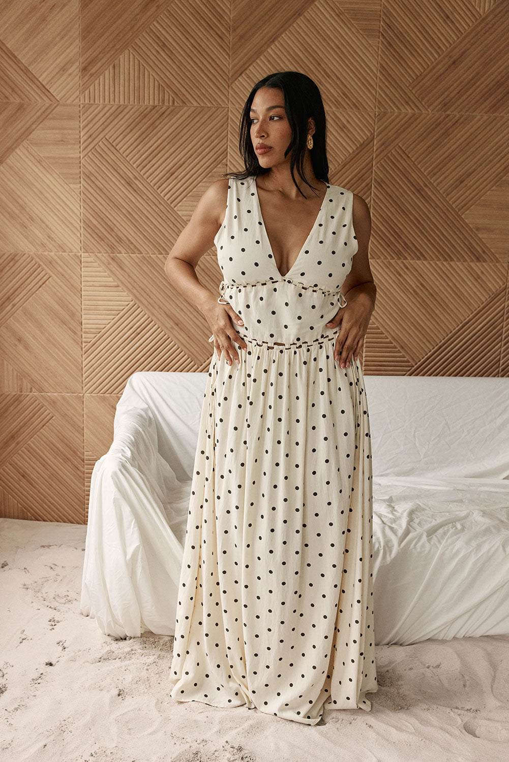 SAMPLE-Franci Dress - Cream Speck