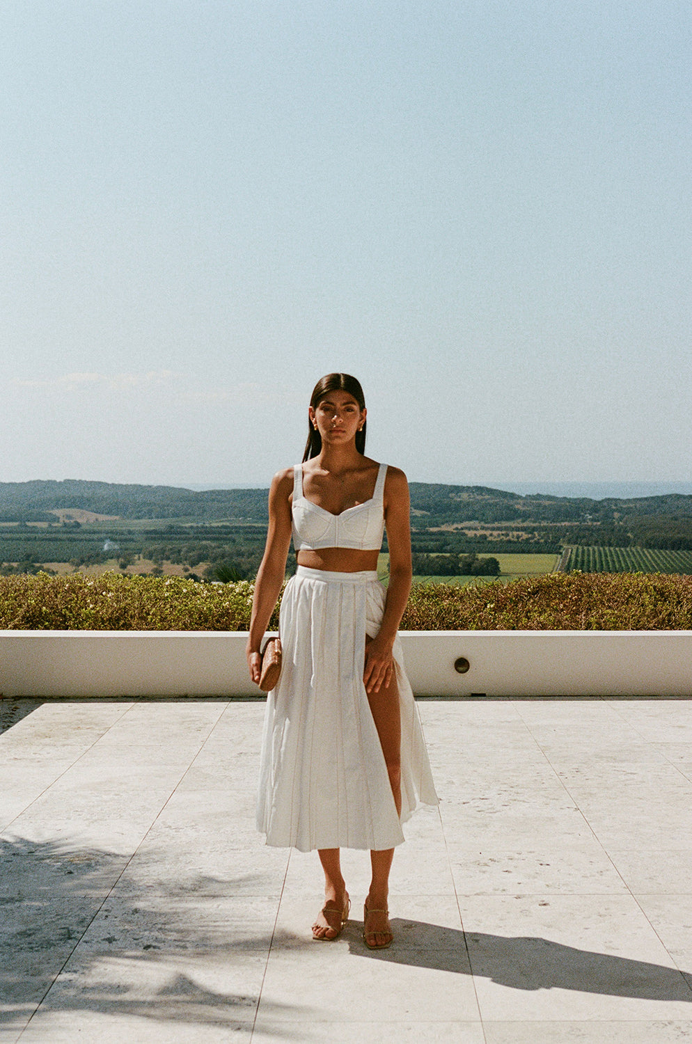 Dien Wrap Midi Skirt - White – SABO