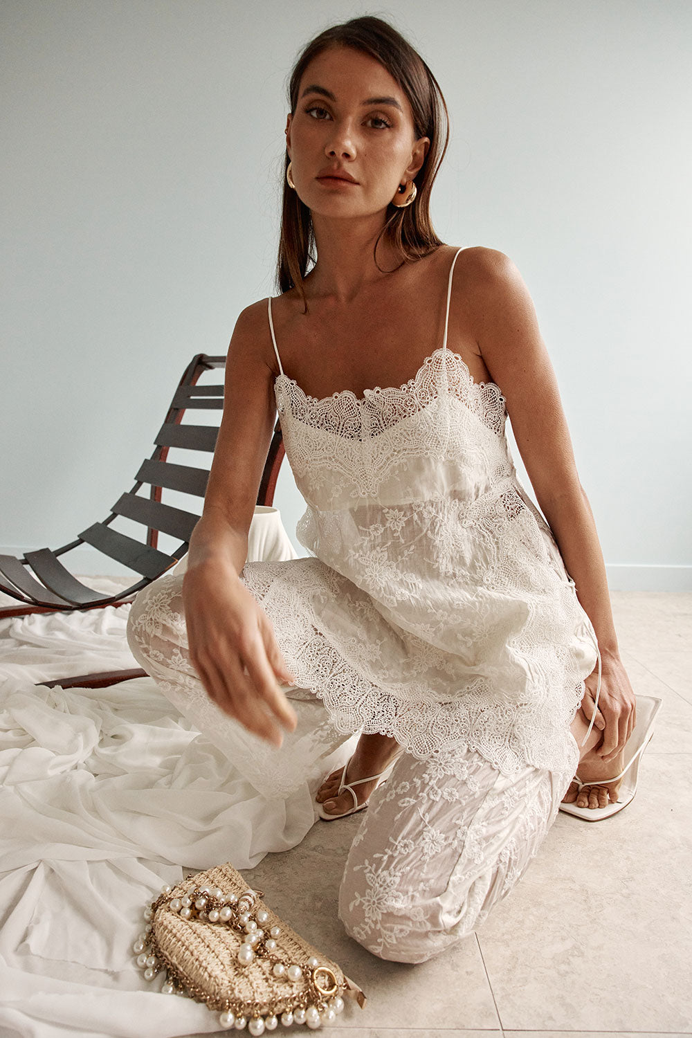 Off White Lace Drawstring Chantilly Pants – SABO