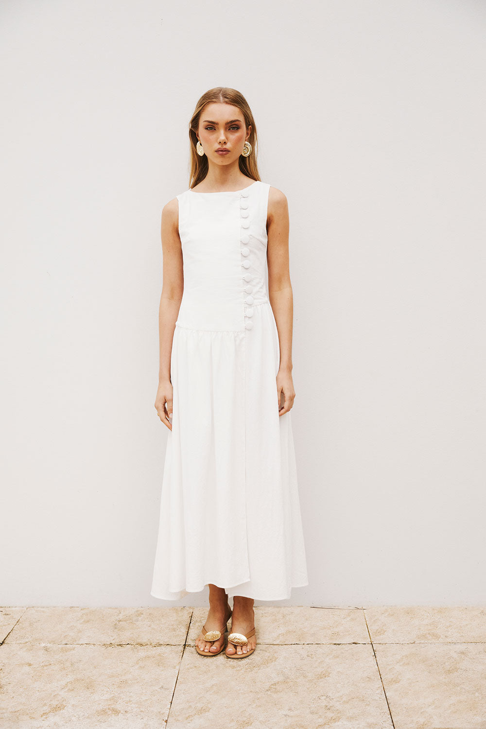 White Button Split Maxi Odessa Dress XXS | by SABO White Button Split Maxi Odessa Dress XXS | by SABO