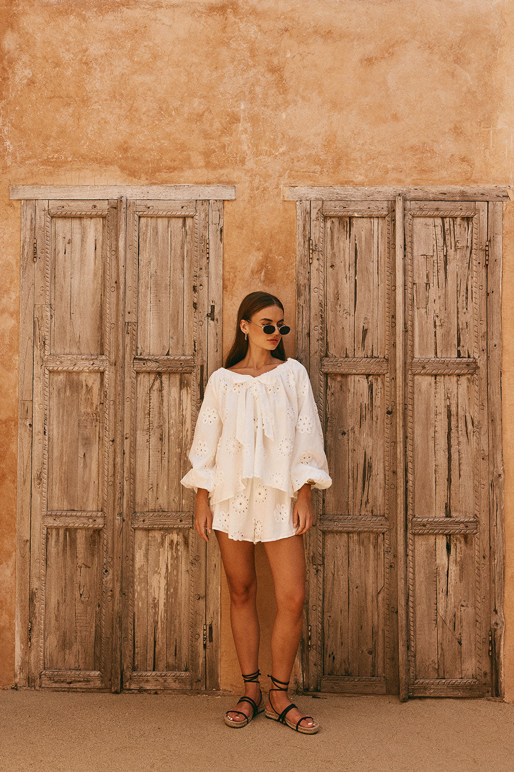 White Broderie Puff Sleeve Aveline Top – SABO