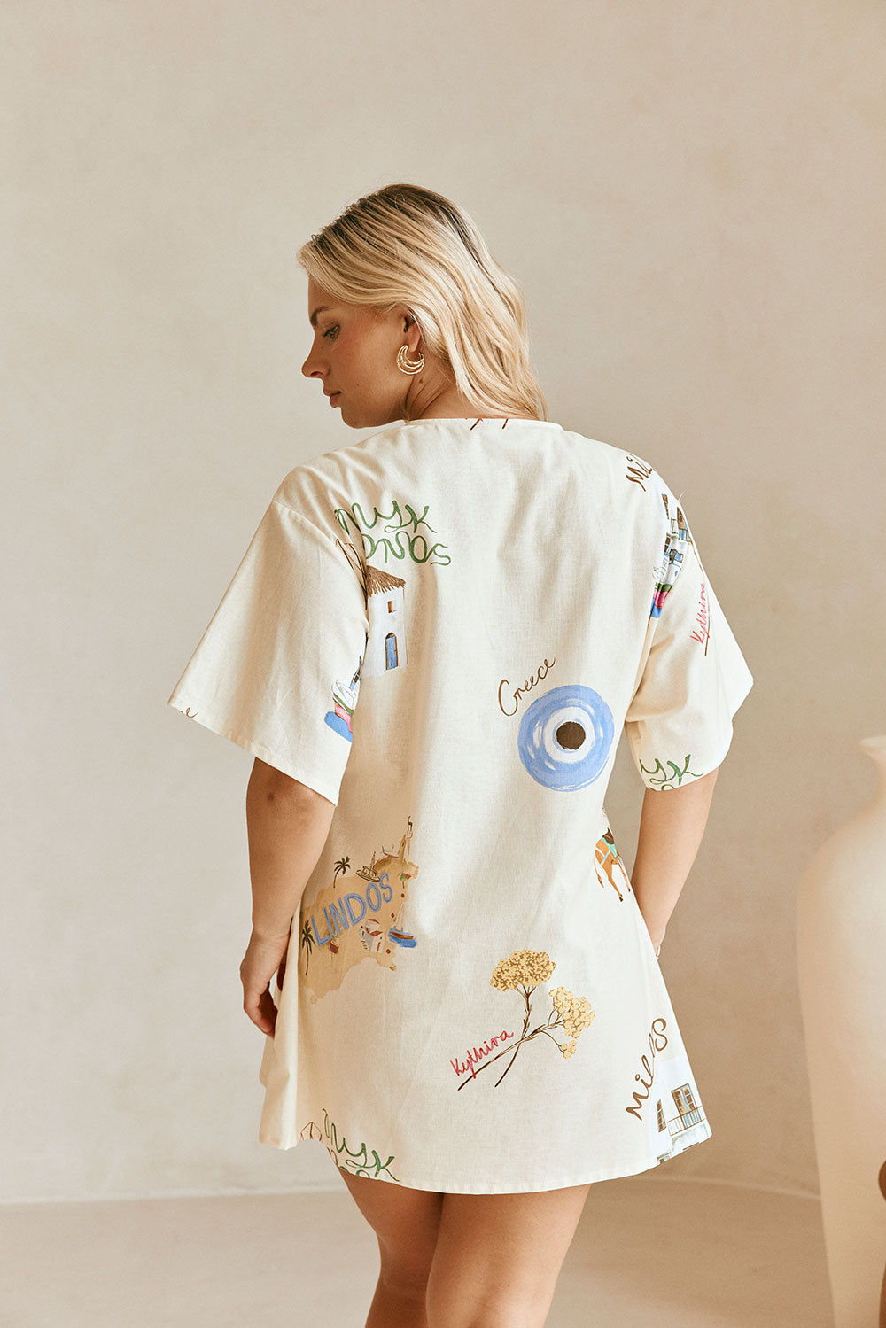 greece mini dress Blue mini dress