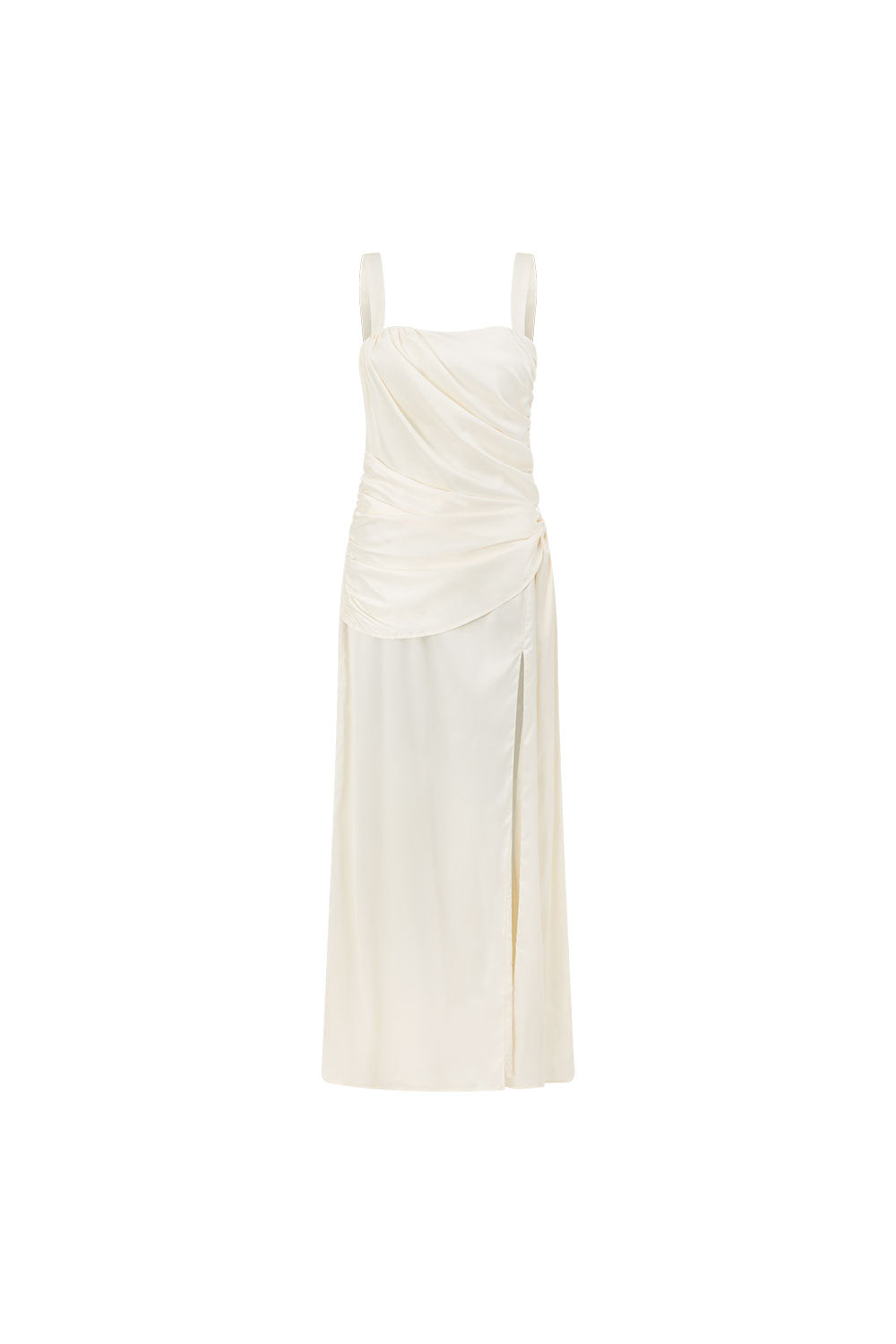 aisedora silk dress Bridal Cream Silky Draped Maxi Isadora Dress XS
