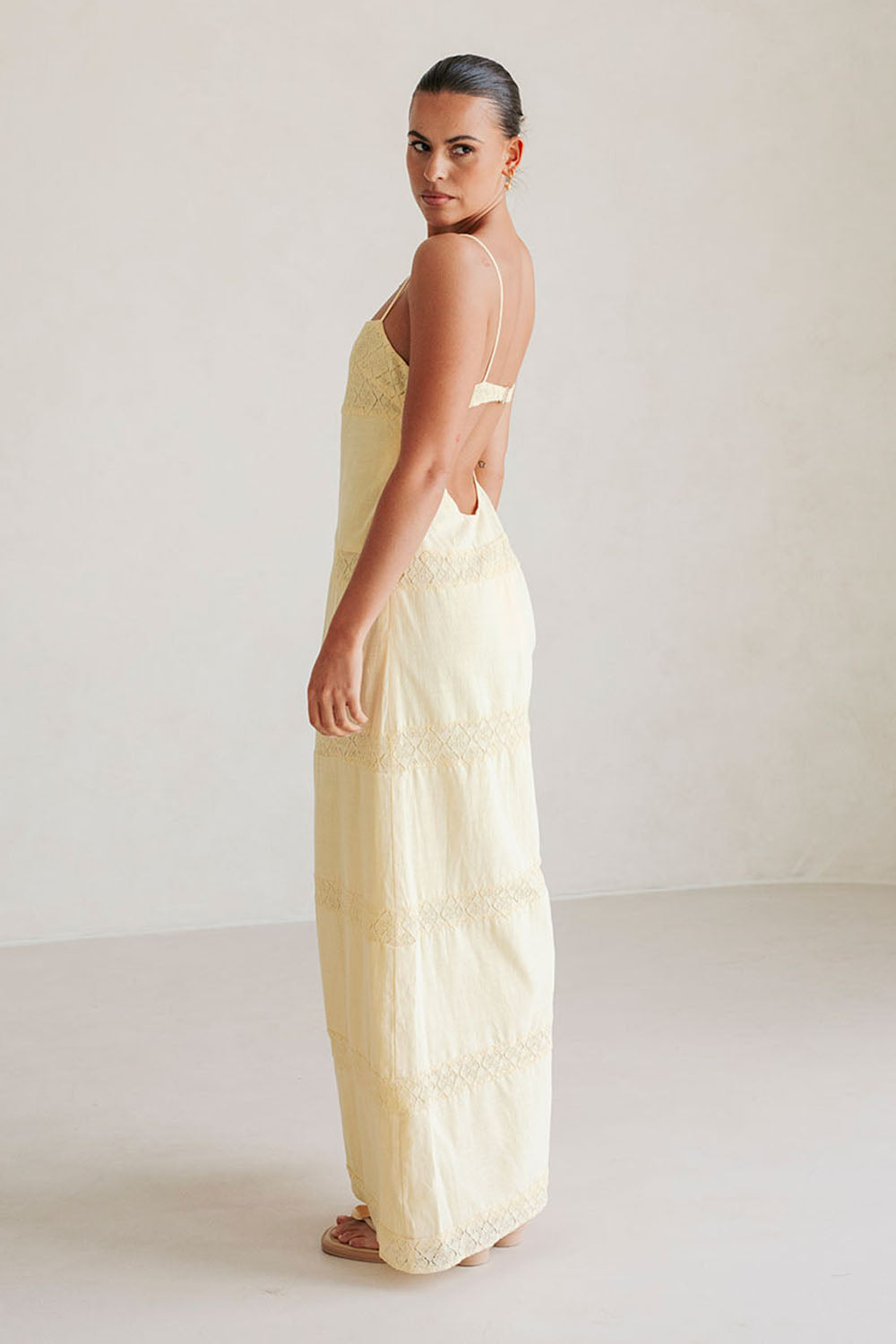 Yellow Cotton Strappy Maxi Vida Dress XXXL