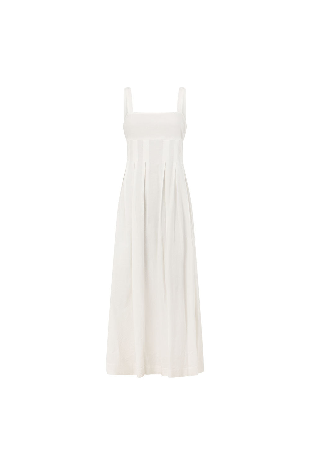 White Cotton Pintuck Maxi Flores Dress – SABO