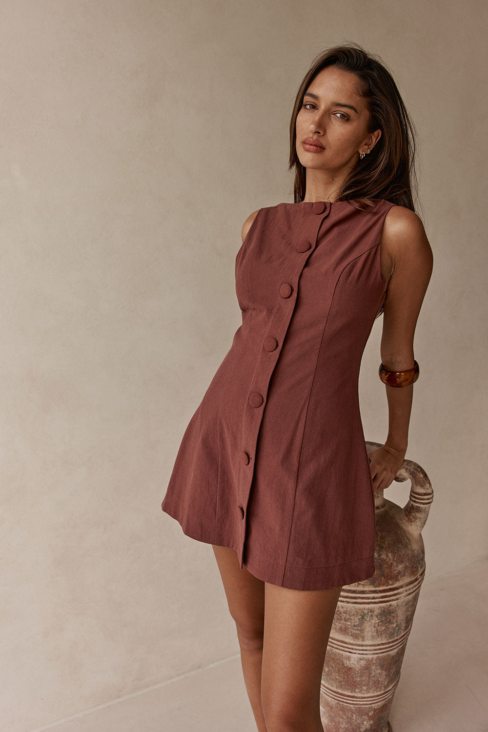 SAMPLE-Graylee Dress - Chocolate